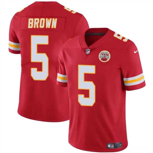 Men & Women & Youth Kansas City Chiefs #5 Hollywood Brown Red Vapor Untouchable Limited Stitched Jersey